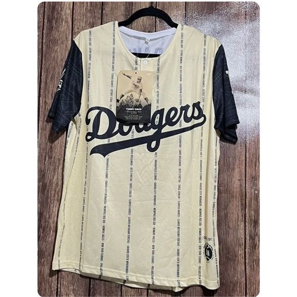 NWT Los Angeles Dodgers Men's Tommy Davis Black Heritage Baseball Jersey - Picture 1 of 5